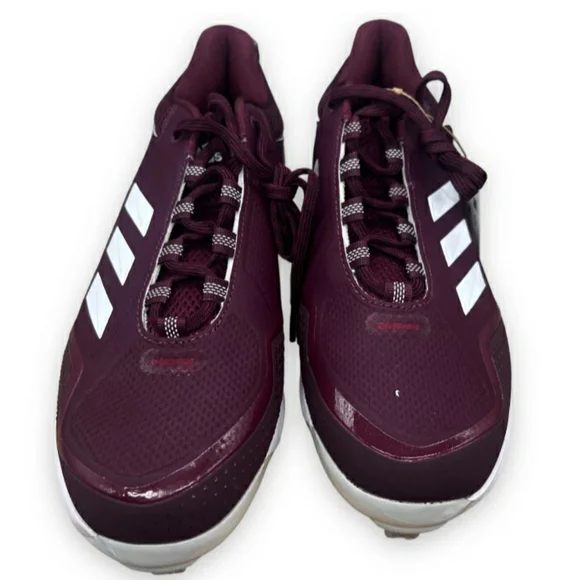 Adidas Icon 7 Metal Baseball Cleats Burgundy White FZ1555 Men’s Size 12.5 Shoes - Picture 3 of 6
